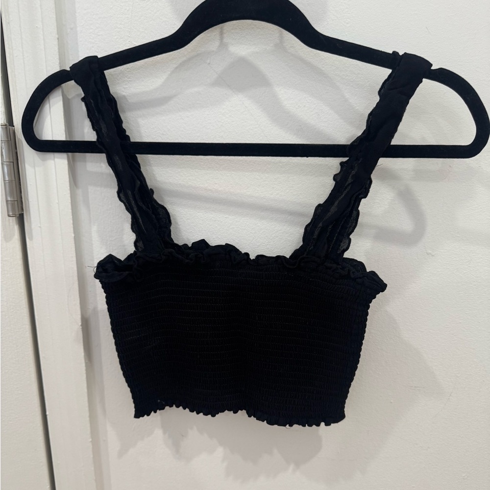 Reformation Black Ruffled Top - Picture 5 of 7